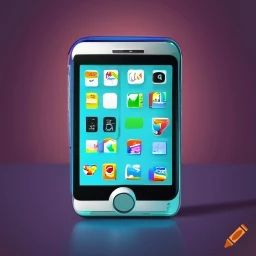'KI'-generiertes Bild: Handy mit Apps